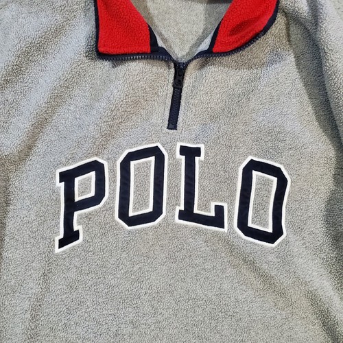 Polo Ralph Lauren Sweater Mens Extra Large Gray 1/4 Zip Pullover USA Flag - Picture 2 of 21