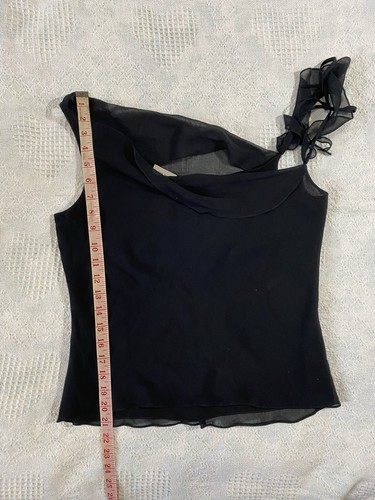 Karen Millen Women Silk Blouse Top Black Size UK12 US8 EU40 - Imagen 13 de 14