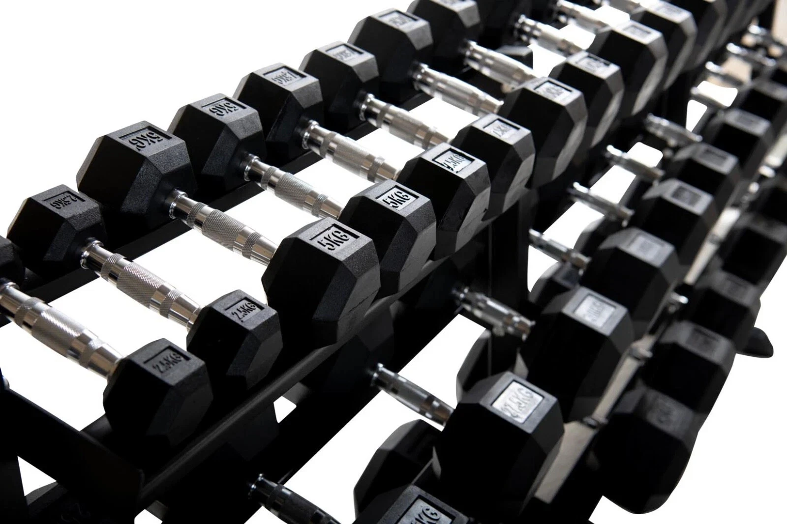 NTEK Hex Dumbbells Pairs Rubber Encased Cast Iron Gym Dumbbell Hand Weights Set