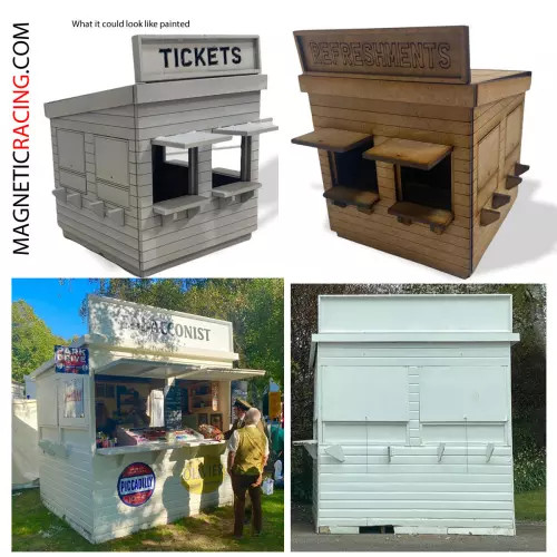 Goodwood Ticket Office 039TO Magnetic Racing paire de guichets vintage en bois découpé