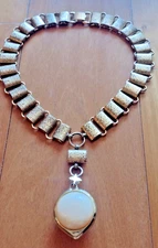 UNREAL Vintage Victorian Revival Wide Book Chain Etched Link Collar Necklace 19"