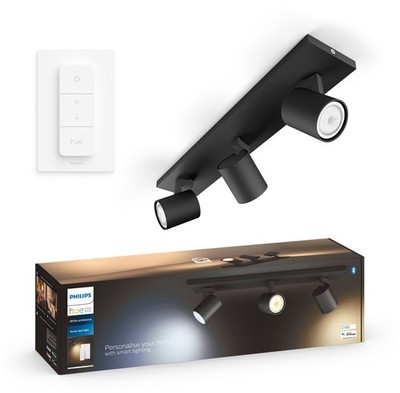 Philips Hue White Ambiance 3 Triple Runner Spotleuchte schwarz GU10 & Dimmschalter
