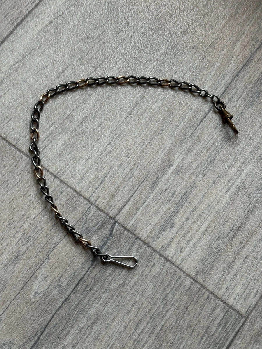 Chaîne de montre de poche en acier noir à fermoir Albert-T | En stock! | Seizmont