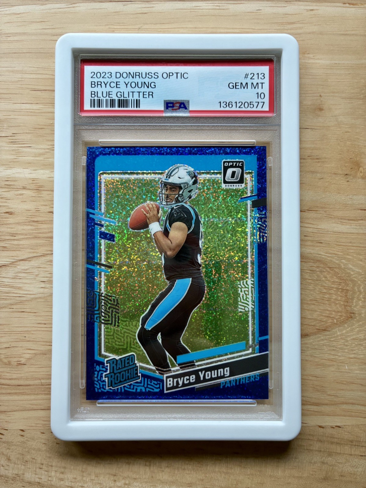2023 Donruss Optic Rated Rookie Bryce Young #213 Blue Glitter (RC) PSA 10 FRESH