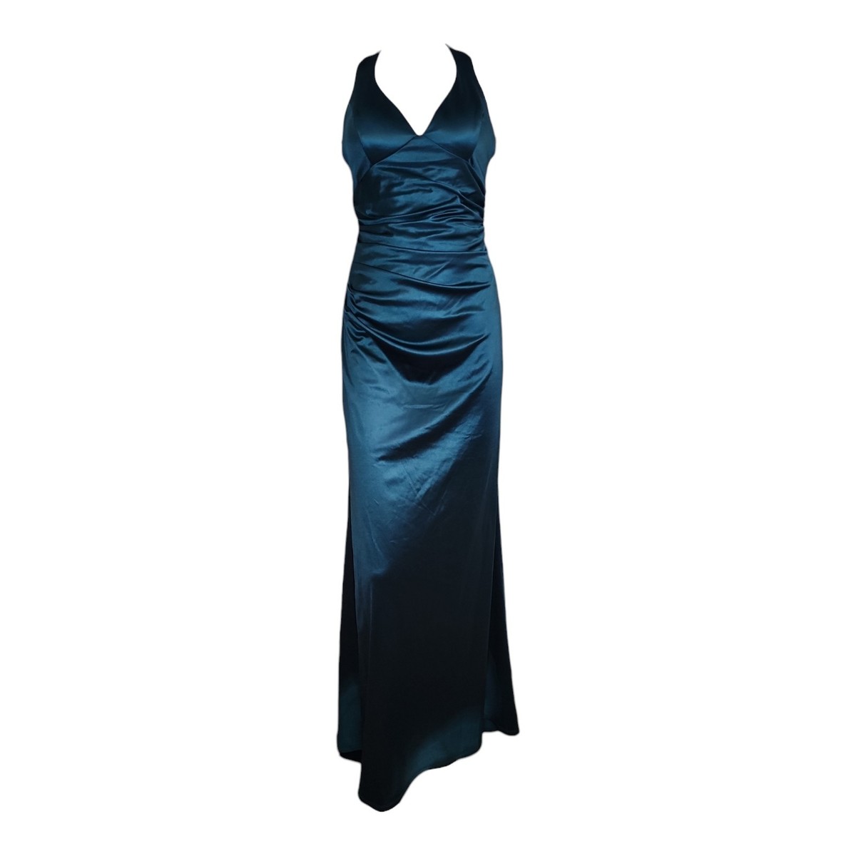 slim fit dress slacks b. darlin teal strappy back satin gown – The SheShop (Birmingham) main image 0