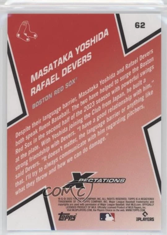 2023 Topps Xpectations Circuit Citrus Foil /25 Masataka Yoshida #62 Rookie RC - Image 2 of 2