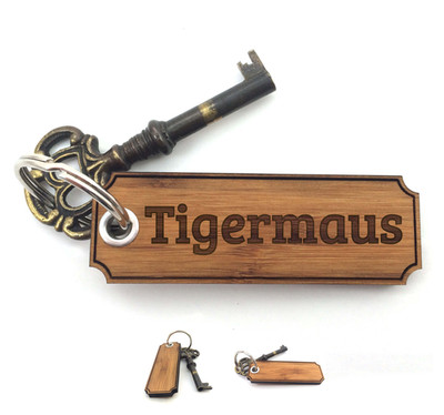 anhänger für tasche Tigermaus - Geschenk Schlüssel Gravur Taschenanhänger