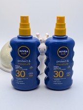 2 x NIVEA SUN Protect & Moisture Sun Spray Sunscreen SPF 30 200 ml NO LIDS 24.98 per litre