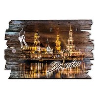Dresden - SchlüSselbrett Aus Holz Im Shabby Chic Mit 5 Haken, Handgemacht