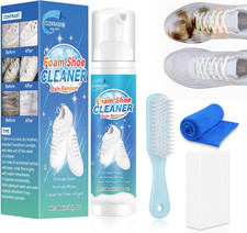 White Shoe Cleaner, 6.76 Oz Shoe Cleaning Kit with Brush and Towel, Sneaker Clea