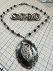 Vintage 925 Made in Siam Sterling Silver Niello Necklace Bracelet Set Thailand — photo 6