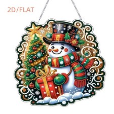 5D Diamond Painting Kit 19.8X24cm Ornament - Snowman with Present