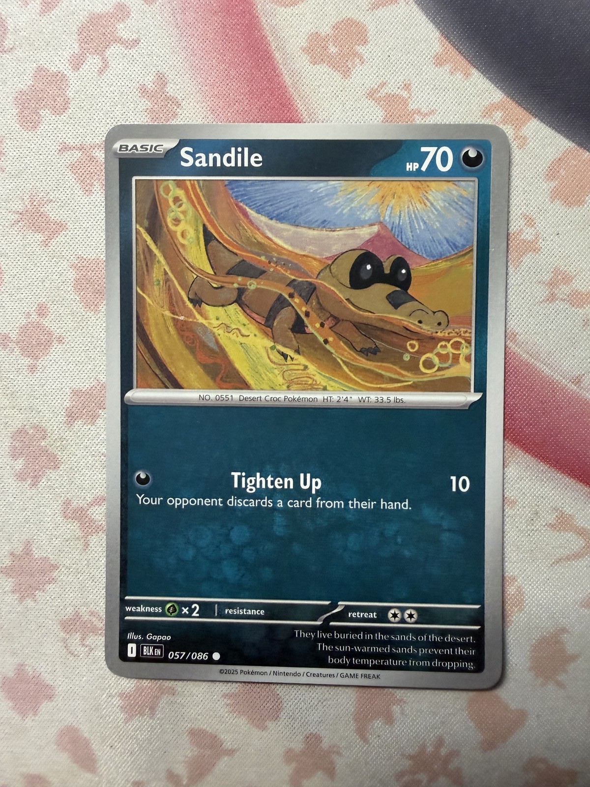 Sandile Common SV: Black Bolt 057/086 NM English Pokemon Card