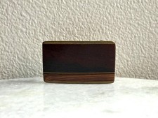 Vintage Kenneth Reid Belt Buckle Mens Brown Brass Western Wood Inlay Landscape