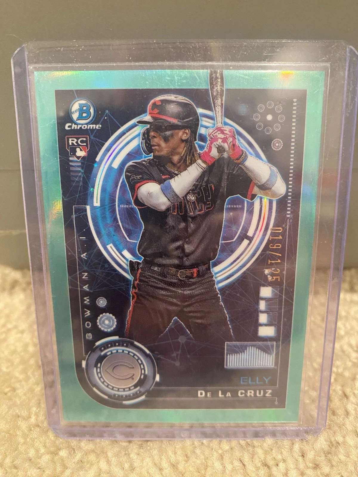 2024 Bowman - Bowman Ai Elly De La Cruz #BAI-1 Aqua Refractor /125 (RC)