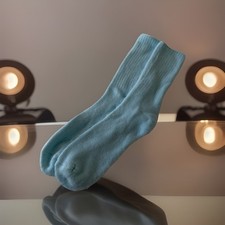 VTG Socks Women  s Crew Baby Blue Acrylic Blend 90s 9-11 USA Made Soft Fuzzy