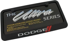 Dodge New Logo Black Zinc Metal License Plate Frame Official Licensed
