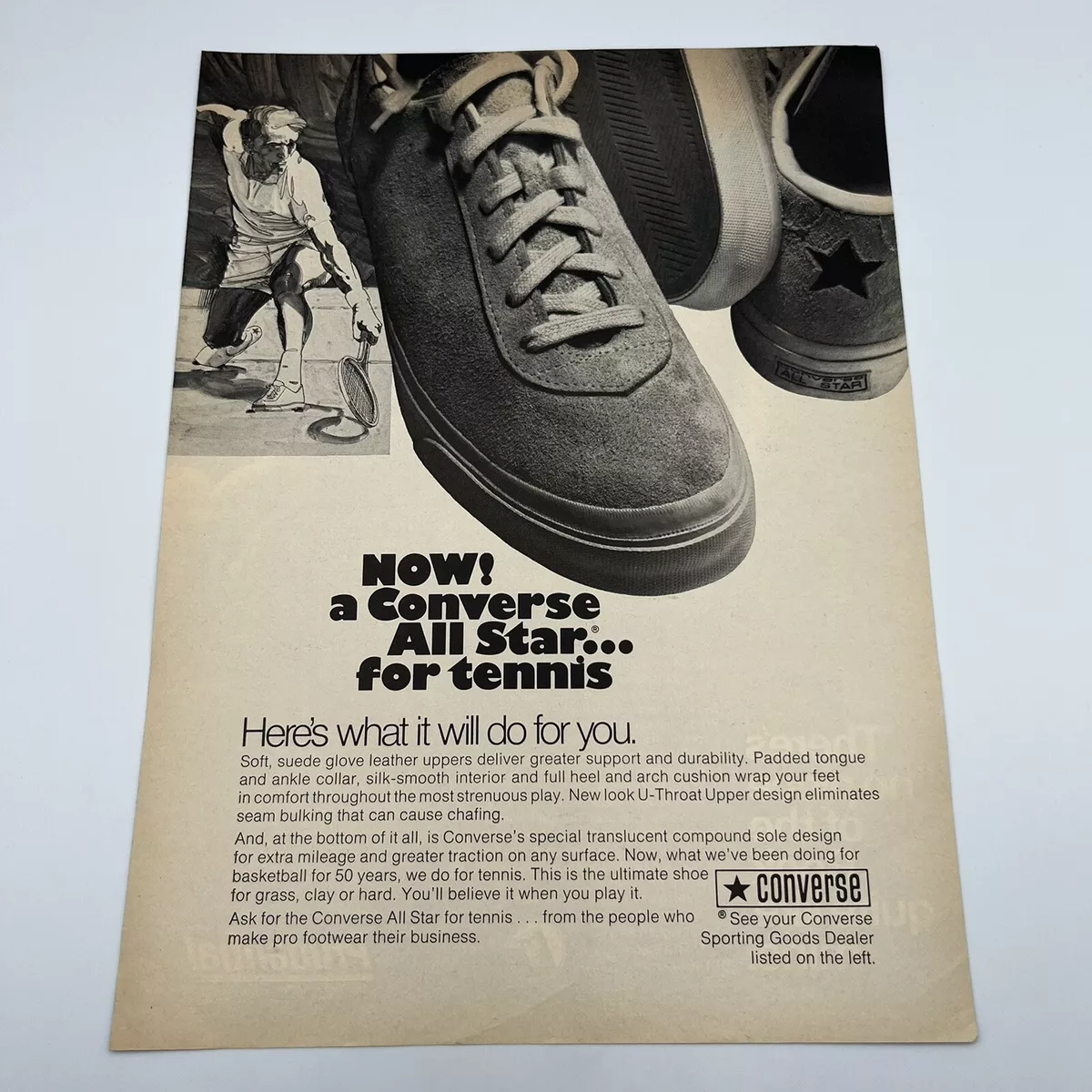 1971 Converse Tennis All Stars Vintage Print Ad 8
