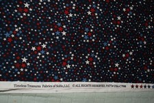 Timeless Treasures Patriotic Stars Red White Blue Fabric Cotton 1 Yd  25"x 40 W