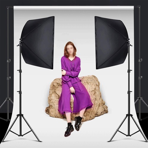 2X150W Photography Lighting Softbox Continuous Soft Box Light Stand Studio Kit - Picture 9 of 12