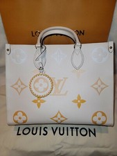 Louis Vuitton By The Pool Empreinte Monogram Giant Creme Safron Onthego MM Bag 
