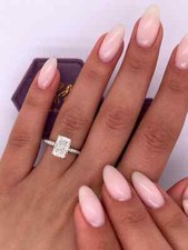 2.50 Cts Radiant Shape E/VVS2 Lab Grown Diamond Engagement Ring 18k White Gold