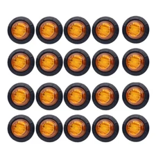 20* Amber LED Side Marker lights Clearance Lamp Truck Trailer 3/4" Round Bullet