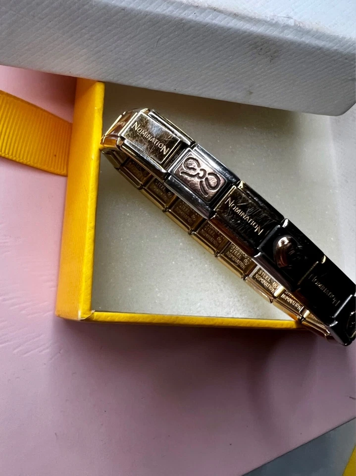 Pulsera oro rosa nominación acero inoxidable 18 eslabones Foto 2 de 4