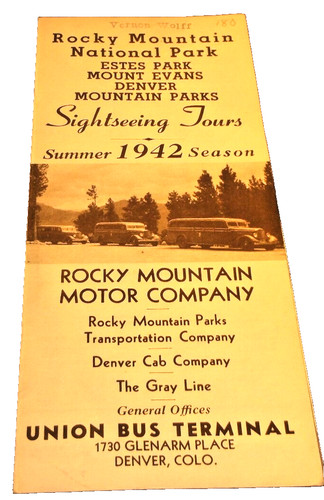 1942 ROCKY MOUNTAIN MOTOR COMPANY SIGHTSEEING TOURS BROCHURE