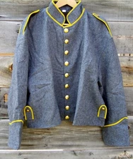 civil war confederate reenactor cavalry shell jacket with shoulder straps 46