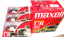 LOT of 10 Maxell UR 90 min. Normal Bias Blank Cassette Tapes -NEW Factory SEALED