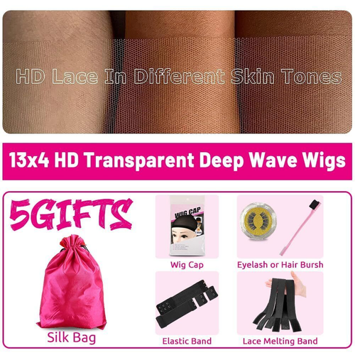 Ombre Highlight Glueless Wigs Human Hair Pre Plucked Pre Cut 7×5 Loose Wave Wig - Picture 6 of 6