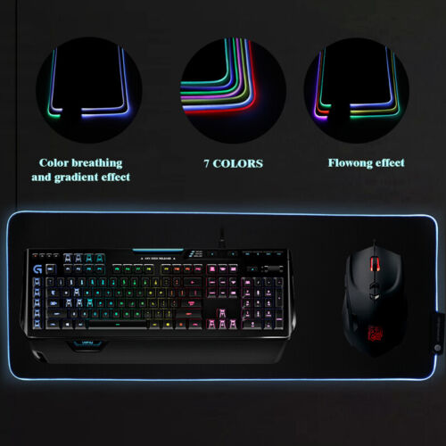 Gaming Mauspad RGB LED Licht Computer Tastatur Maus Matte XXL Extra Groß - Bild 9 von 12