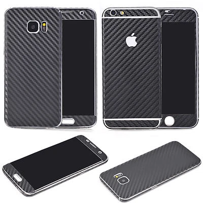 Carbon Handy Sticker Schutz Folie Skin Schwarz Fullcover Hülle Design Aufkleber - Bild 1 von 4