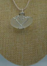 White Clear Sea Glass Pendant: Couch Shape P 11