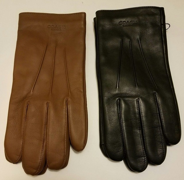 mens coach leather gloves