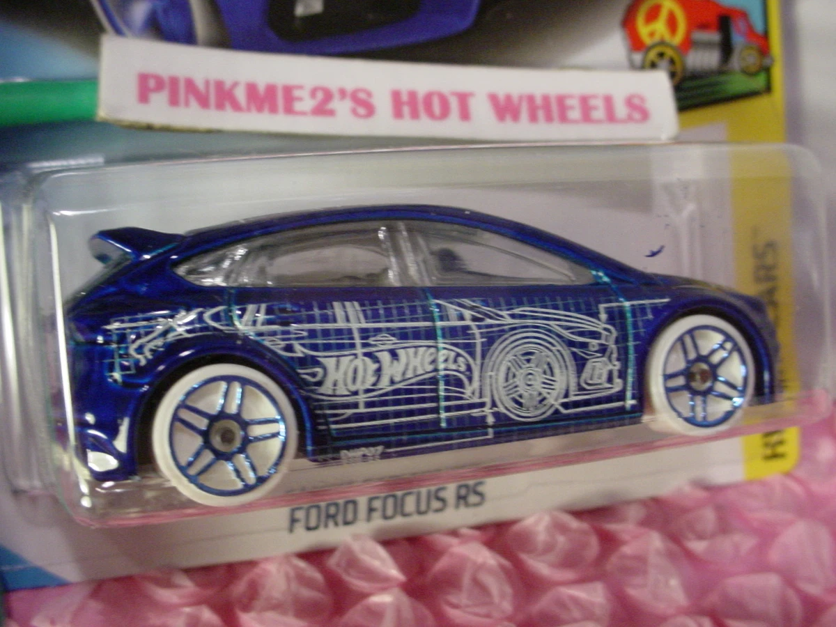 2018 i Hot Wheels FORD FOCUS RS 276 Blue pr5 white ART CARS