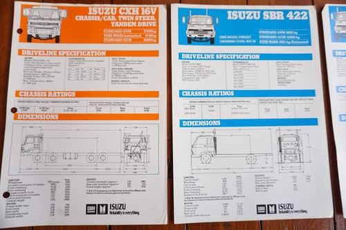 Folleto de ventas de camiones Isuzu especificaciones técnicas x3 - Imagen 2 de 4
