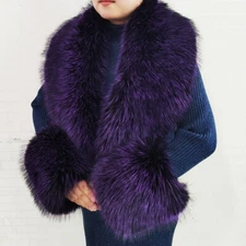 Imitation Fox Hair Horn Set Is Dignified and Elegant, Only Fur Collar + Cuffs