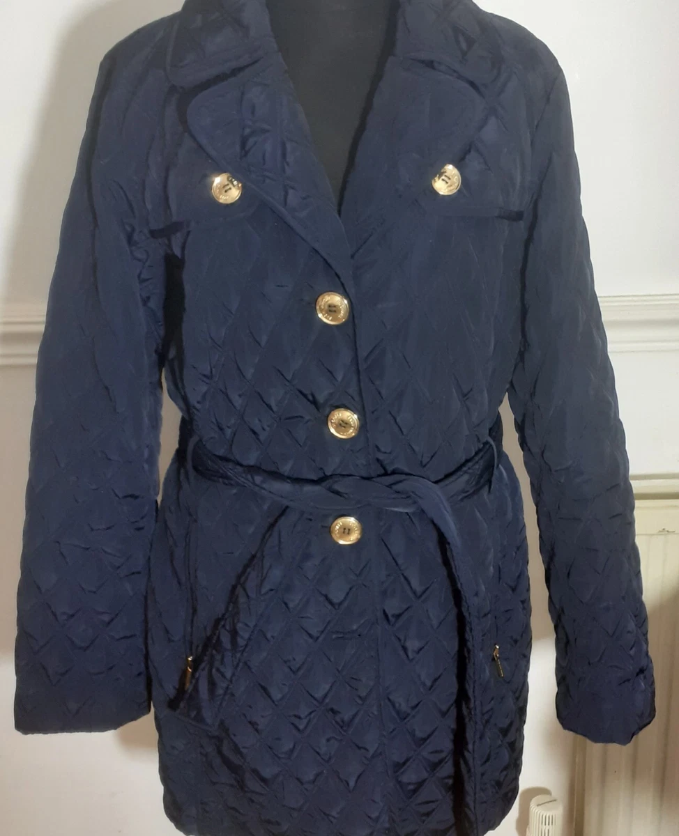 Michael kors quilted jacket with belt deals