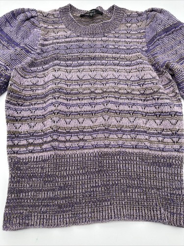 La Joie Women's Crochet Knit Lantern Sleeve Sweater Size Small - Imagen 2 de 8