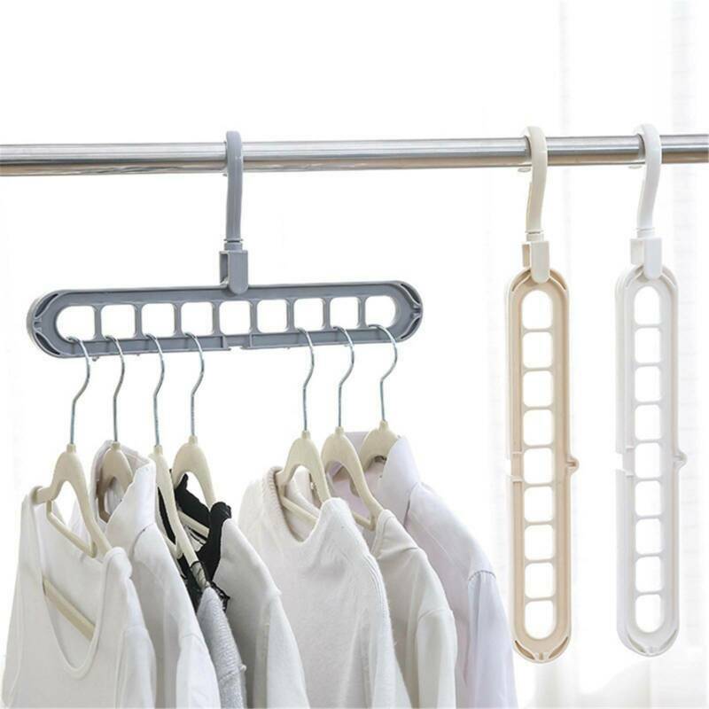 10X Multi-Purpose 9 Hole Closet Clothes Hangers Magic Space Saving Laundry Tool