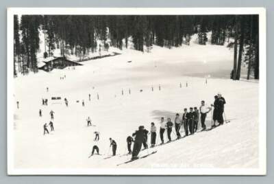 Yosemite Ski School RPPC Badge Pass California~Vintage Skiing Photo 1940s