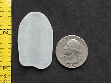 GENUINE PURE BEACH SEA GLASS SURF TUMBLED WHITE CLEAR SNOW FROSTED PENDANT E5