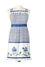 Martha Stewart Kitchen Chef Apron 100% Cotton "Wild Blueberries"