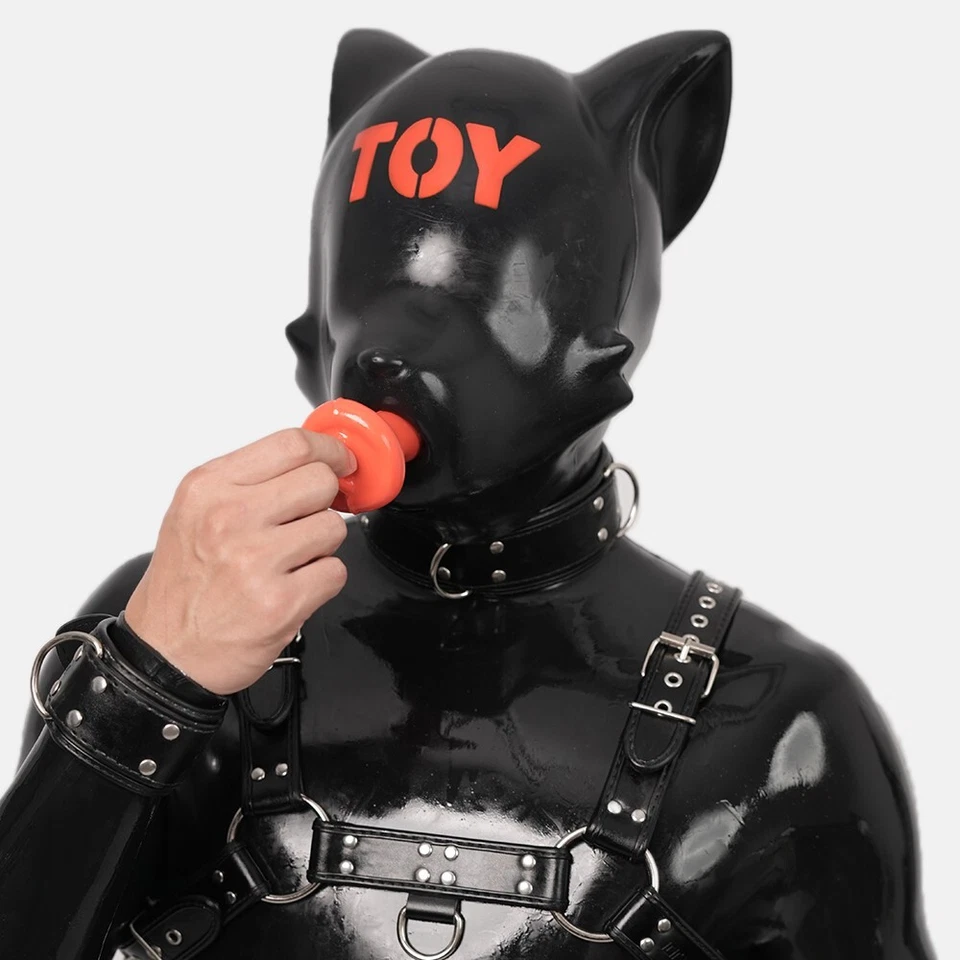Furrjoi Silicone Ico Fox Mask Drone Furry Fetish Shiny Latex Hood Cosplay Gear - Image 2 of 4