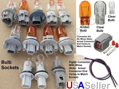Honda Acura Civic Brake Light Turn Signal Side Marker Bulb Lamp Socket Connector