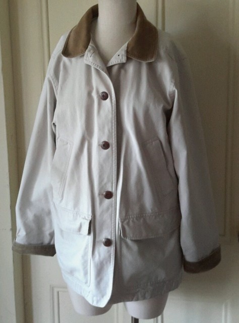 Ll Bean Flannel Lined Canvas Barn Coat Work Field Adirondack