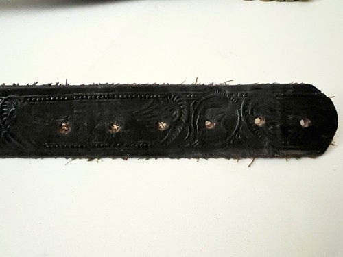VTg Baron Brass Belt Buckle BRUCE Black Leather Embossed Belt Bald Eagle Men 38 - Picture 9 of 16