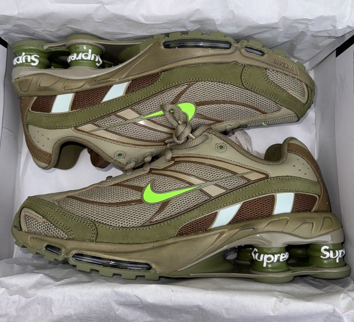 Nike Supreme Shox Ride 2 SP!UK 8.5!US 9.5!Olive/Electric Green